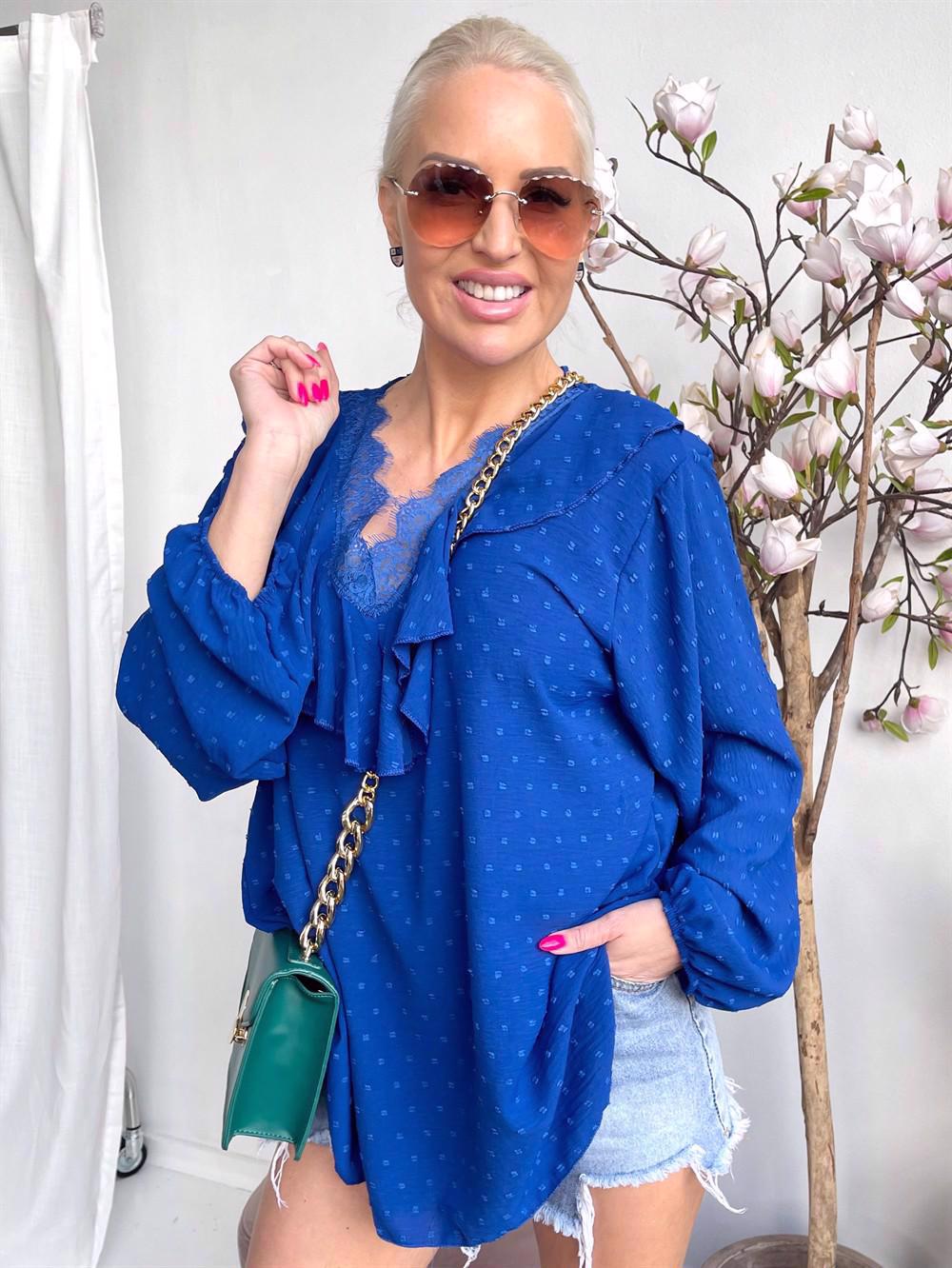 Simone - Tunika med spetskant och volanger